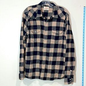 Lucky Brand Long Sleeve Plaid Flannel Shirt. Size Large.